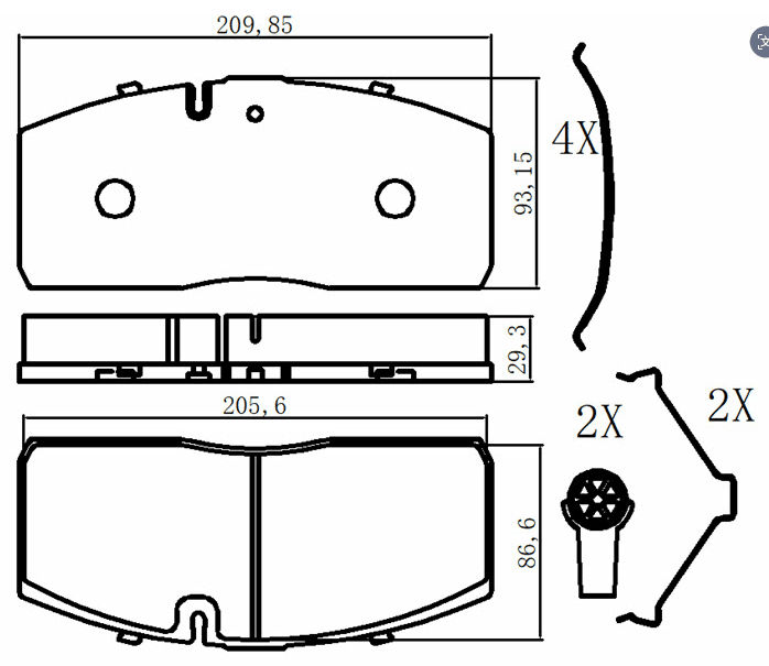 天博 SCP11045 刹车片 - TEMB TEMB SCP11045 Brake Pad 天博 SCP11045 刹车片 TEMB 刹车系统