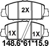 天博 SCP1740A 刹车片 - 适用于 本田 思域